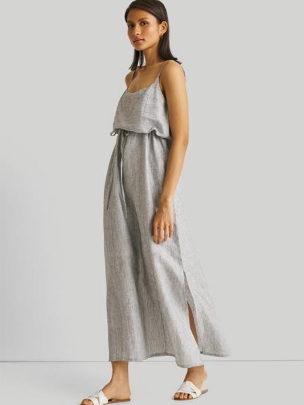 NWT Reistor | Madewell Maxi Dress Strappy Pin-Striped Linen